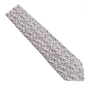 Cocktail Collection by Stonehenge Men Necktie 100% Silk Gray Tan 59x3.5 - NWOT